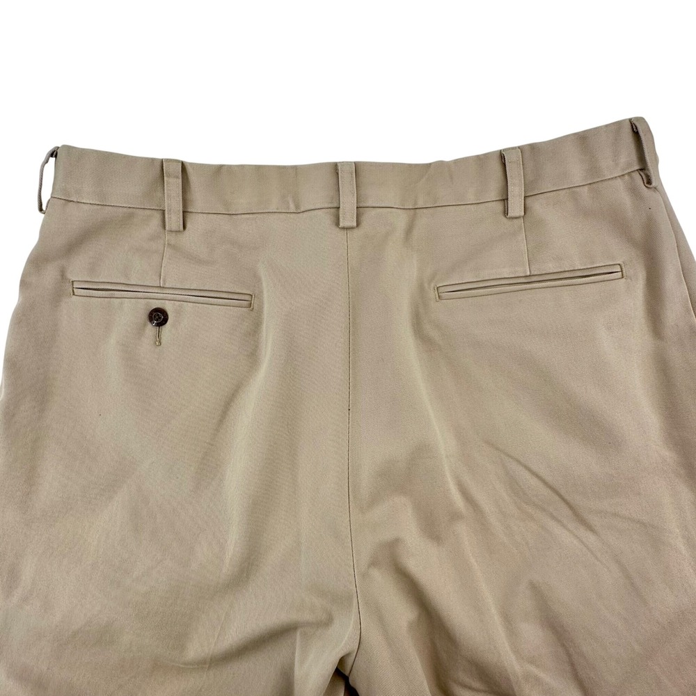 Orvis Mens Khaki Chino Pants Flat Front 100% Cotton Twill Dress Trousers 38x30